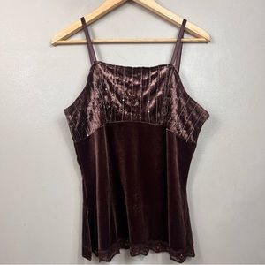 Y2K No Boundaries Fairy Chocolate Brown Bedazzled Slit Tank Top